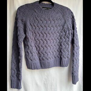 Kendall & Kylie Cropped Knit Chenille Sweater Lavender Purple Blue Size S NWOT
